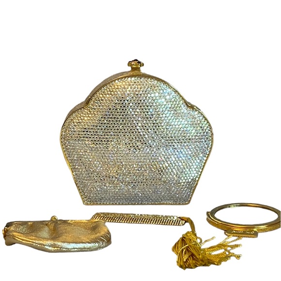 🎉HP🎉Judith Leiber Vintage Handset Austrian Crystal Minaudière Evening bag - Picture 2 of 11